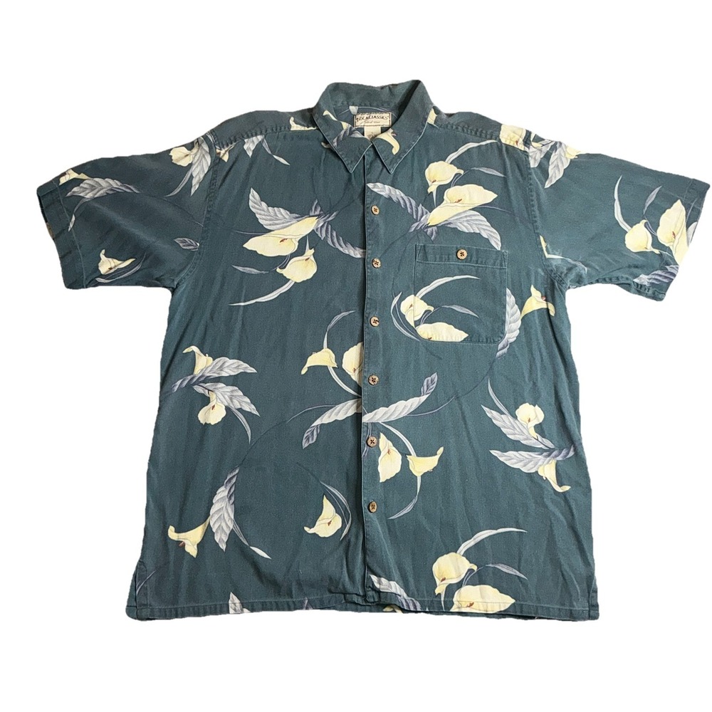 Vintage Boca Classics 100% Silk Hawaiian Floral Shirt Button Up Mens‎ XL